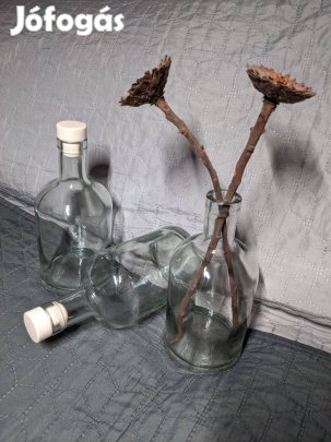 Vastag falú 0,7L-es üveg dekor / tárolási célra