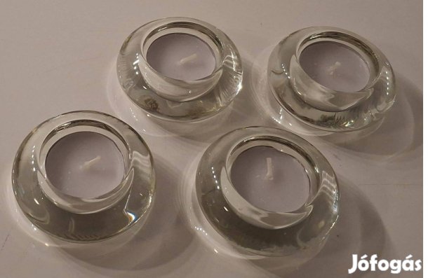 Vastag falú üveg mécsestartó csomag (4db)