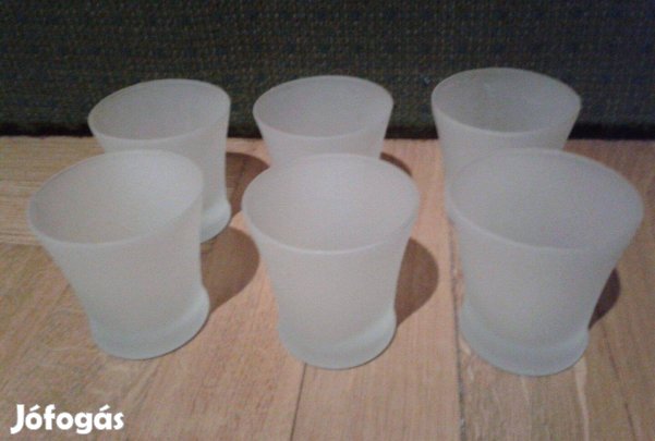 Vastag fehér likőrös pohár készlet