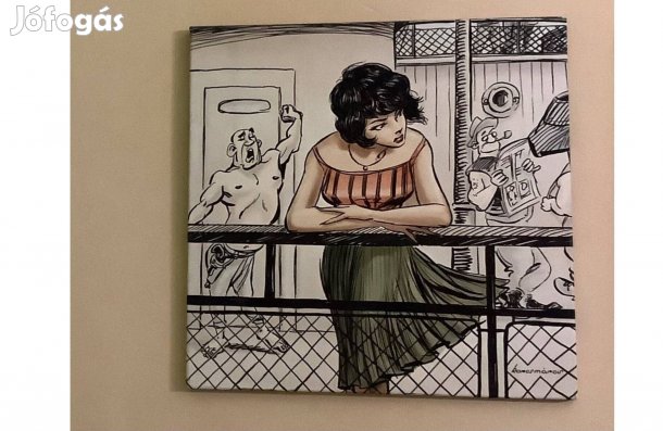 Vászonkép kép Rejtő Jenő Korcsmáros Pál képregény jelenet