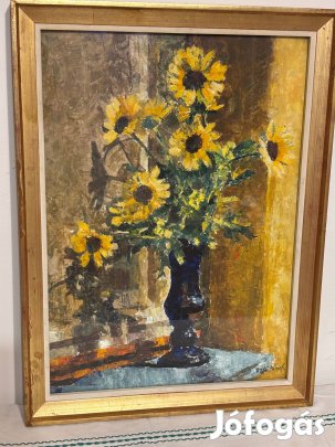 Vati József: Sárga virág c. festmény