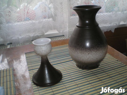 Váza és gyertyatartó egyben, kerámiából hibátlan állapotban