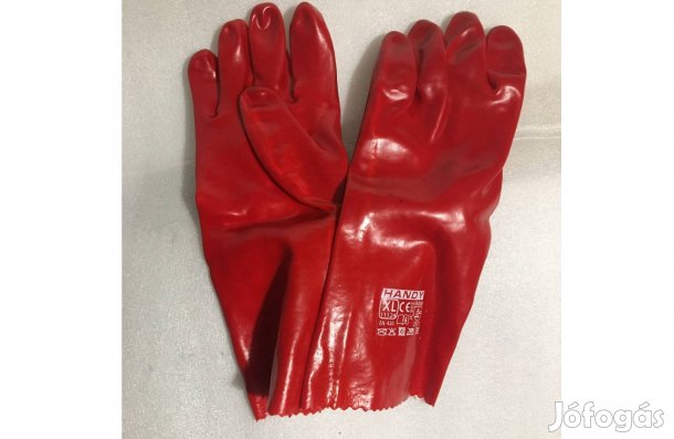 Védőkesztyű PVC mártott bevonattal 1 pár XL méretű saválló kesztyű