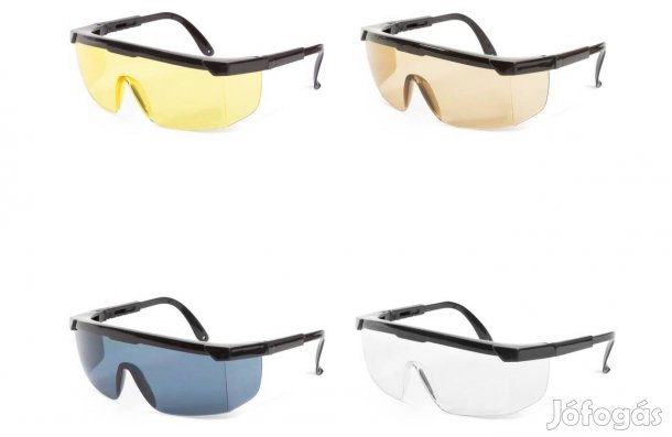 Védőszemüveg UV és oldal védelem állítható szárhosszúság 4 féle szín