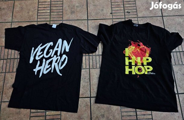 Vegan hero feliratos vegetariánus póló Hip Hop Rap póló L XL