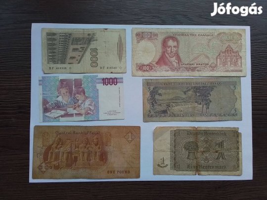 Vegyes régi papírpénz 6 db