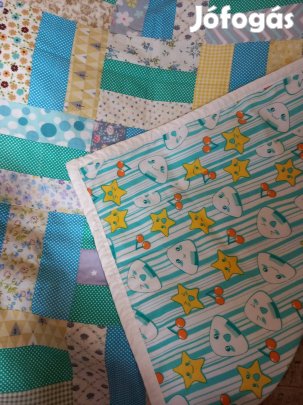 Vékony pamut babatakaró, játszószőnyeg, patchwork, különleges