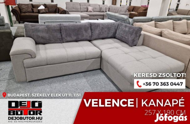 Velence kanapé ülőgarnitúra 258x190 cm ágyazható grey sarok