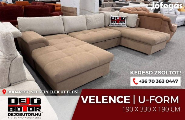 Velence párnás rugós kanapé ülőgarnitúra 190x330x190 cm ualak