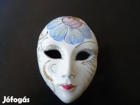 Velencei maszk dísz, 8 x 6 cm