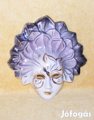 Velencei porcelán maszk, álarc, falidísz