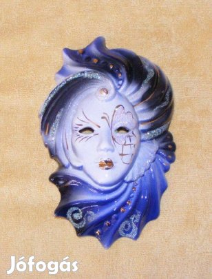 Velencei porcelán maszk, álarc, falidísz