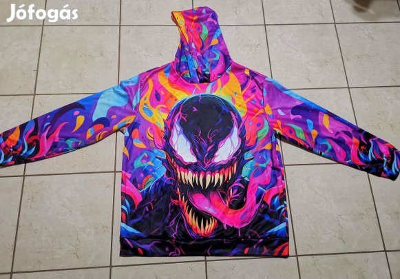 Venom mintás kapucnis pulóver színes, extra látványos, Új (Xxxl)