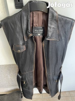 Vera Pelle női L-és sötétbarna bőrkabát Átvétel:Győr/Budapest 