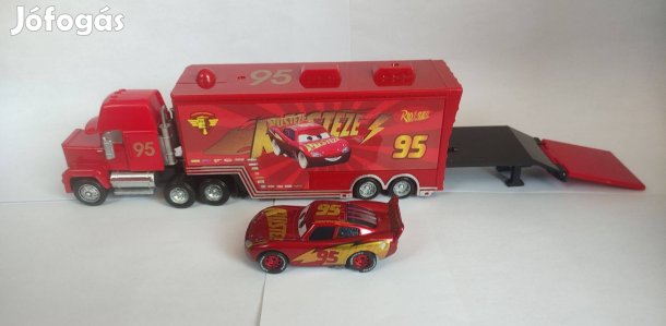 Verdák Mack + Mcqueen Cars autó kamion és kisautó (nagy feliratos)