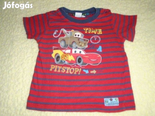 Verdák Villám Mcqueen mintás póló 18-23 hó (méret 86)