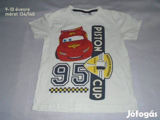 Verdák mintás fehér színű póló 9-10 évesre (méret 134 / 140)