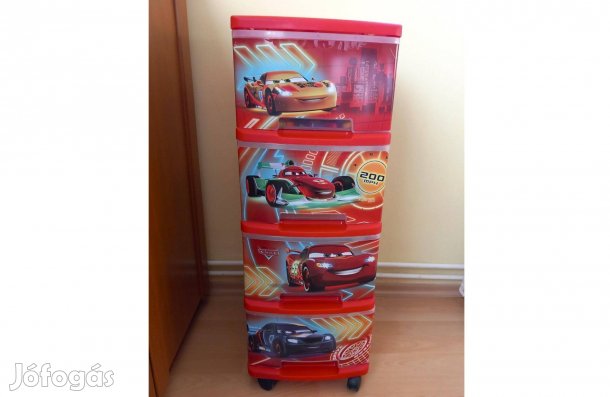 Verdás gyerekszobai tároló, gurulós, 4 fiókos, Curver