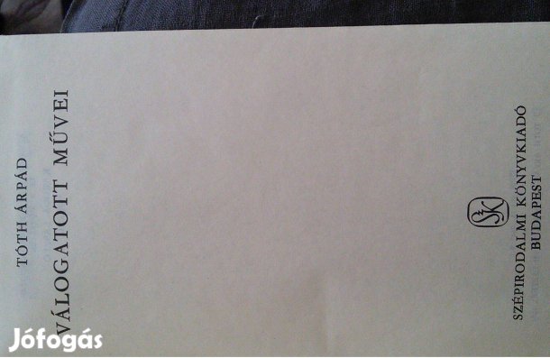 Versek Tóth Árpád Válogatott művei versei novellái