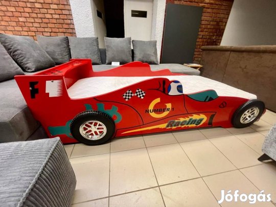 Versenyautó formájú gyerekágy. Hatalmas Akció!
