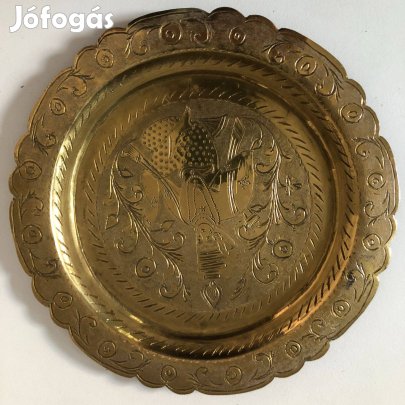 Vésett kelet réz dísztányér