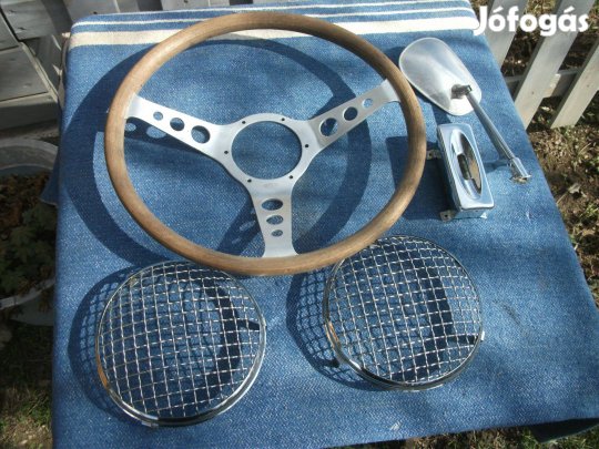 Veterán Austin Mini alkatrészek fakormány fényszórórács hamutartó