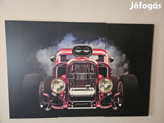 Veterán autós 3 paneles vászon kép Hot Rod 105x70 cm