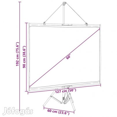 Vetítővászon 60" projektorhoz írásvetítőhöz