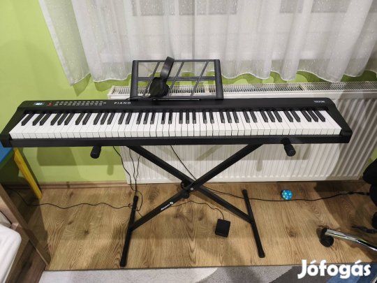 Vevor digitális zongora, pianino 88 billentyűs félig súlyozott
