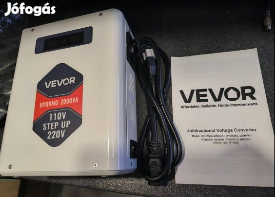 Vevor feszültségátalakító, 110 V-ról 220 V-ra átalakító.2000 VA