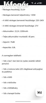 Vezeték nélküli porszívó