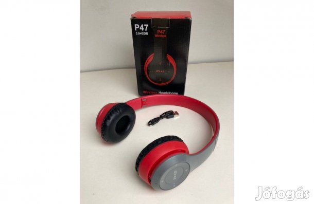 Vezetéknélküli fülhallgató/ fejhallgató - Bluetooth 5,0 - piros