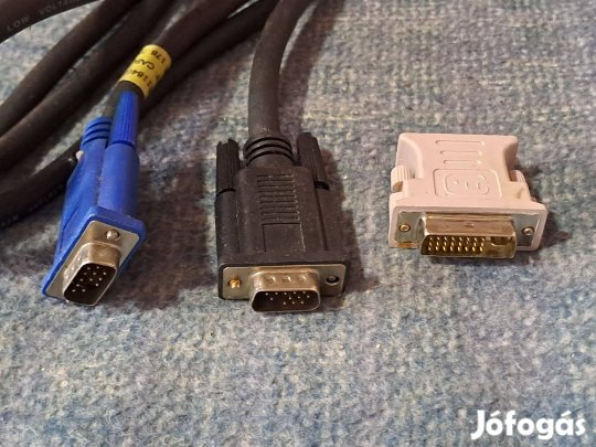 Vga-vga kábel + vga-dvi átalakító adapter