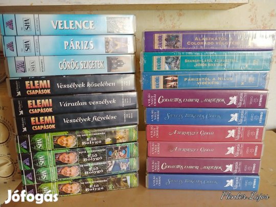Vhs videokazetták, természet-, és úti filmek, 37 db