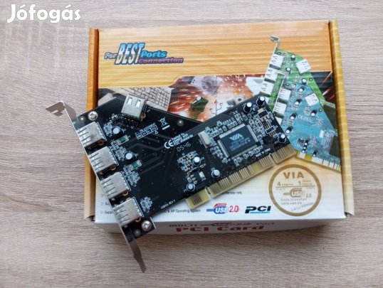 Via USB 2.0 PCI 4+1 portos kártya