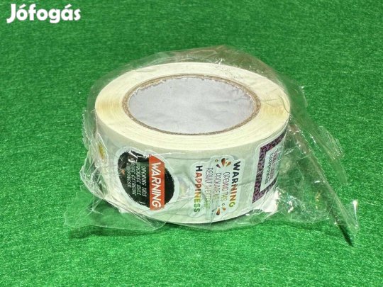 Vicces figyelmeztető dísz csomagolás lezáró matrica 500db-os öntapadó