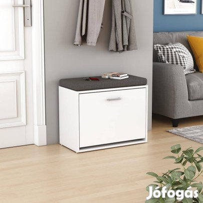 Vicco George fehér cipőtárolós pad modern kialakítás