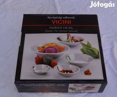 Vicini 5 részes rozsdamentes keverő tál szett teljesen új