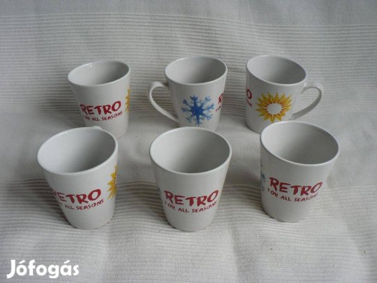 Vidám 6db-os bögre készlet "Retro for all seasons"