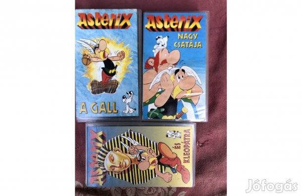 Videókazetta Asterix 3db mesefilm Vhs egyben 1800 Ft