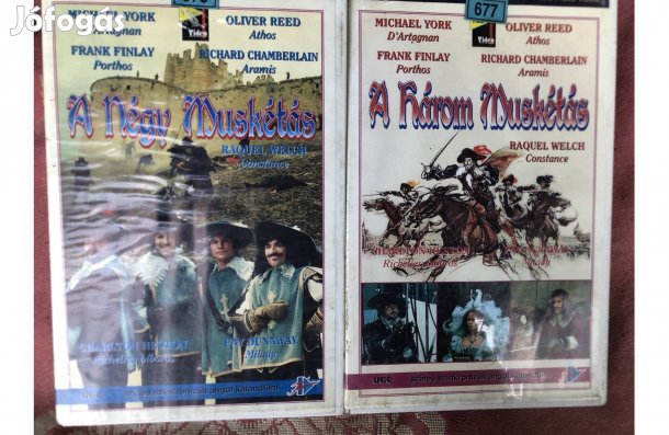 Videókazetta :A három muskétás Vhs film 1000 ft /db