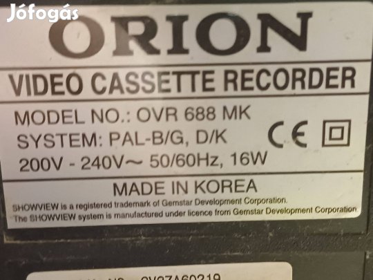 Videomagnó,vhs lejátszó (Jánoshidán van )