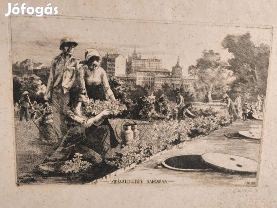 Vietnám , virágültetés Hanoiban , 1968 , rézkarc