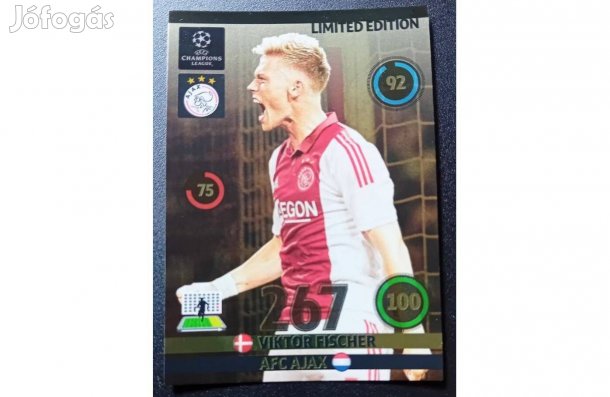 Viktor Fischer Ajax Limited focis kártya Panini Adrenalyn 2014-15