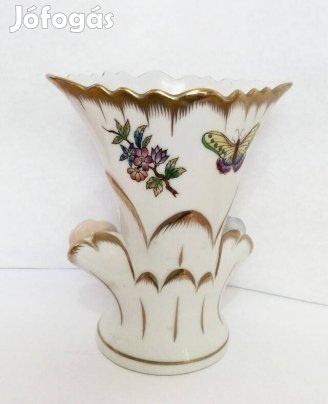 Viktória mintás aranyozott Herendi porcelán váza