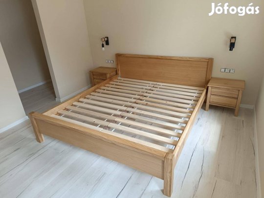 Viktória tömör tölgyfa ágykeret, 180x200-as méretben (új)