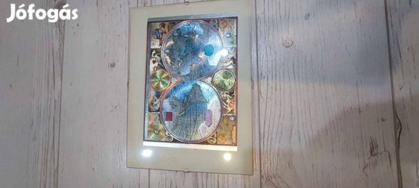 Világ térkép vintage nyomat falikép képkeret