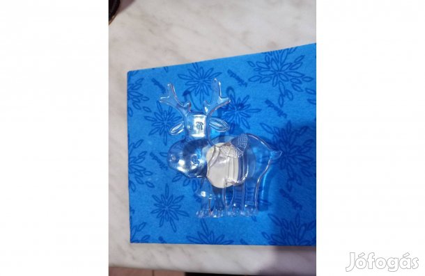 Világító (színváltós) vicces Szarvas ablakra 12 x 10 cm - Új