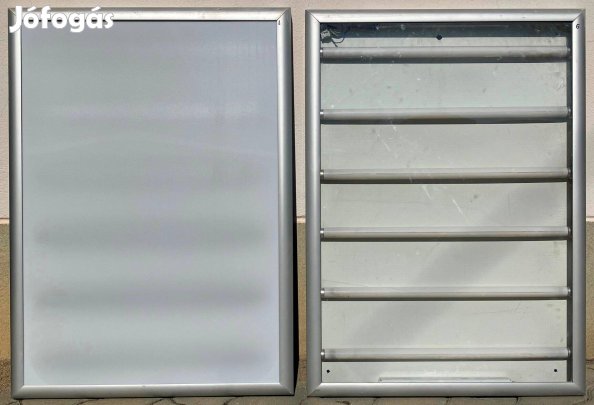 Világító plakátkeret, poszterkeret fali A1 méret 2 db egyben