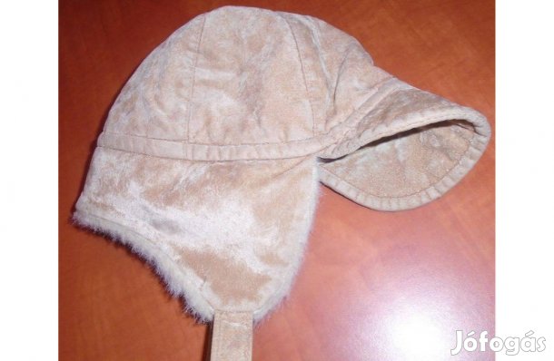 Világos fülvédős bélelt sapka - óvodás méret